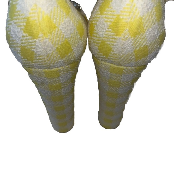 MALONE SOULIERS heels gingham plaid yellow white platform EMILY IN PARIS Camille - Picture 7 of 14